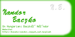 nandor baczko business card